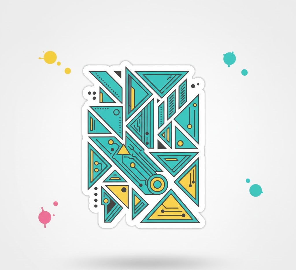 Geometric tech sticker